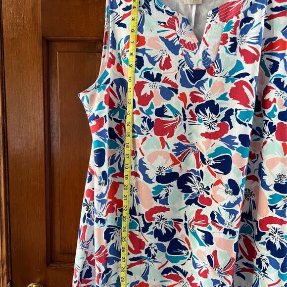 Talbots Sleeveless Split Neck Plus Shift Dress - Picture 7 of 10